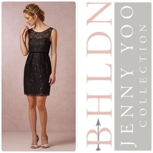 Jenny Yoo Harlow Metallic Lace Sheath Dress